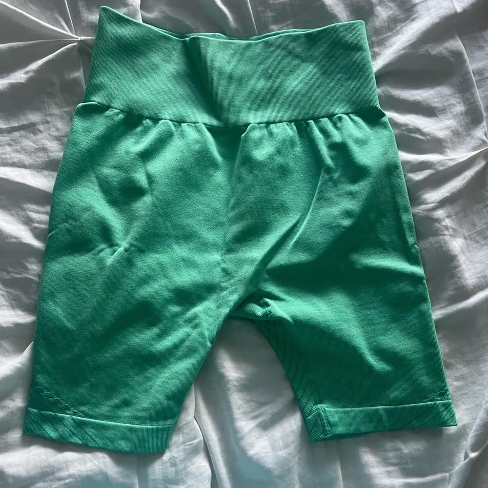 Green biker shorts